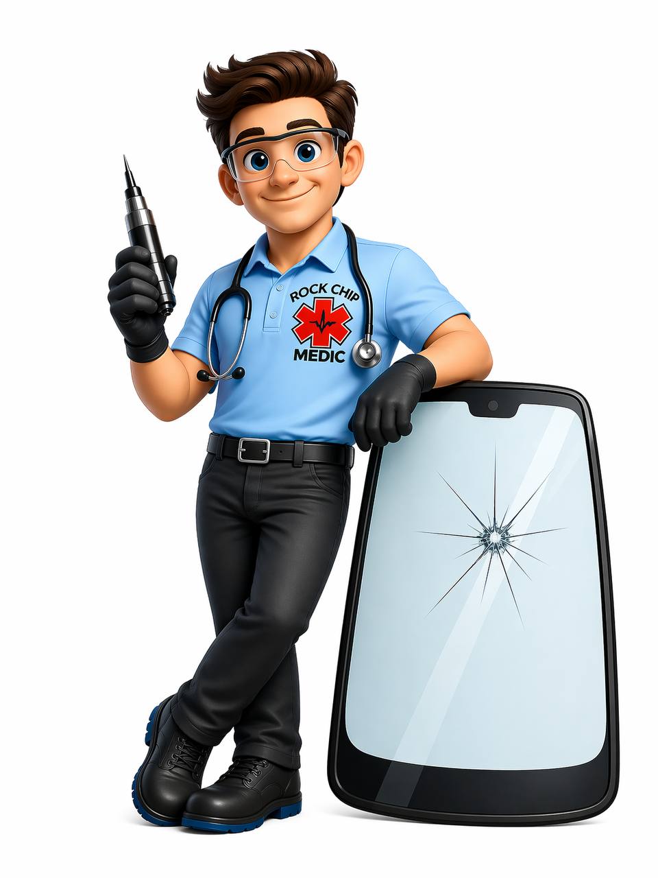 Rock Chip Medic mascot
